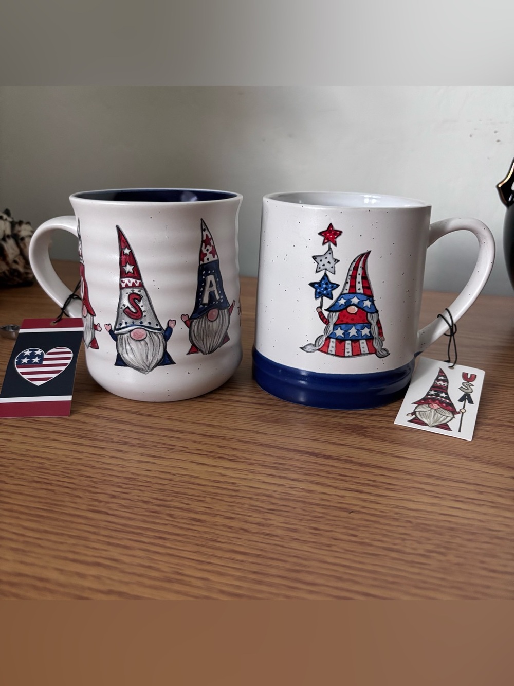 Patriotic Gnome Ceramic Mug - Blue, Red & White